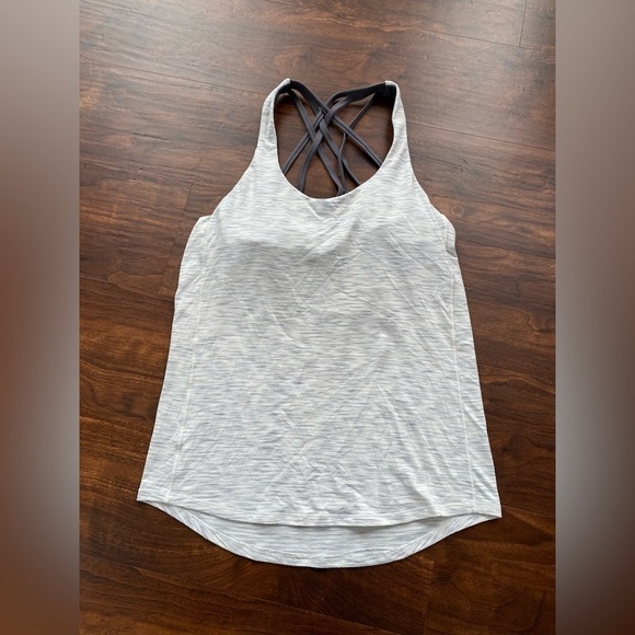 lululemon athletica Tops - Lululemon Slay The Studio 2-In-1 Tank Tiger Space Dye Hail White Titanium Size 6